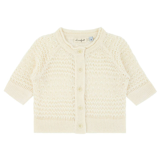 Le Enfant open knit cardigan-cream