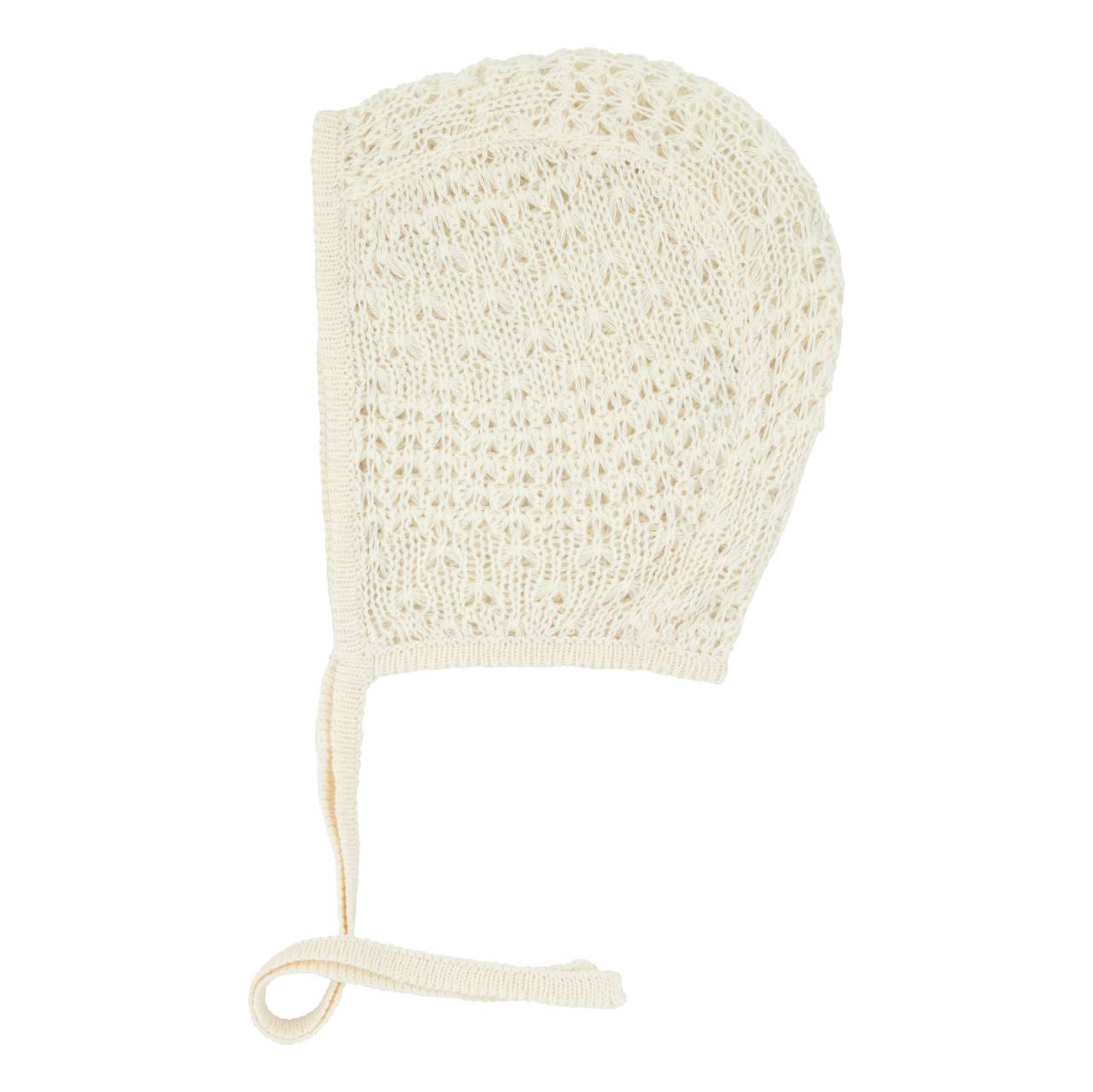 Le Enfant open knit bonnet-cream