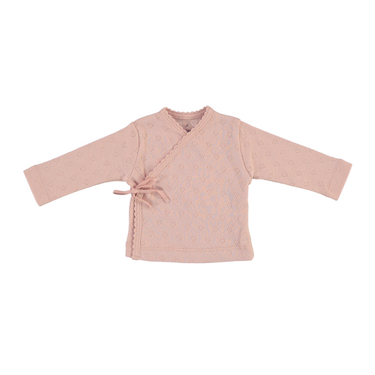 Bebe organic heart onesie set- blush