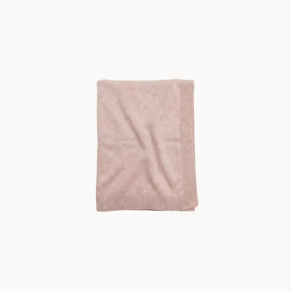 Freckle label pointelle blanket-soft pink