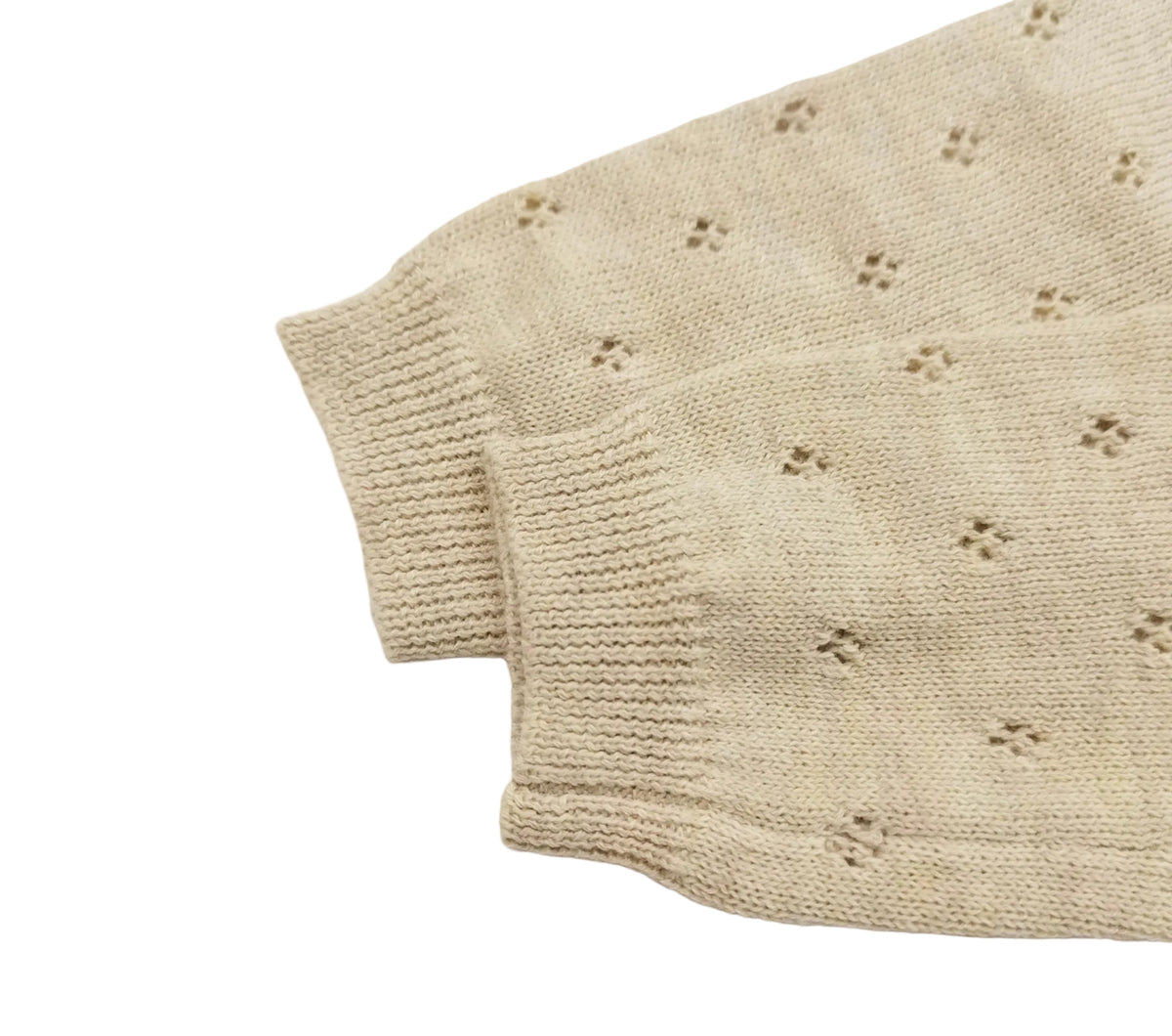 Freckle label cotton pointelle Babygrow & bonnet- oatmeal
