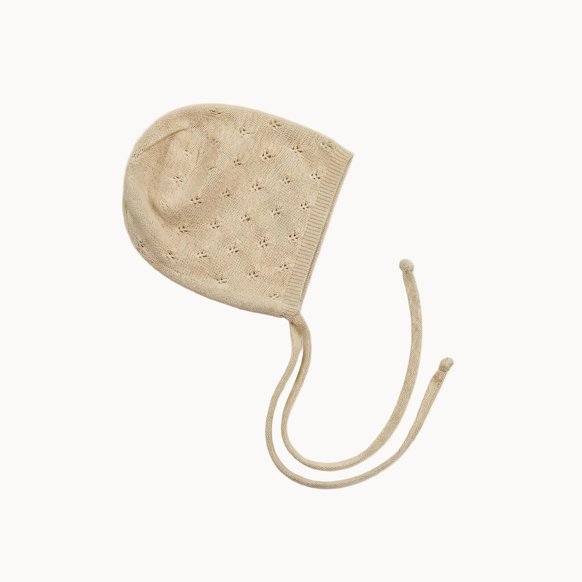 Freckle label cotton pointelle Babygrow & bonnet- oatmeal