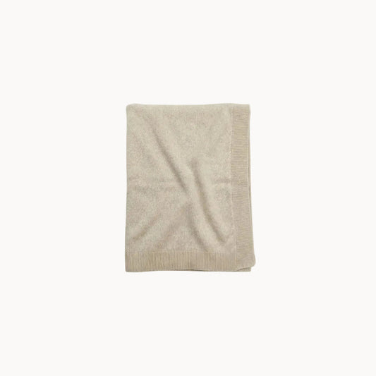 Freckle label pointelle blanket-oatmeal