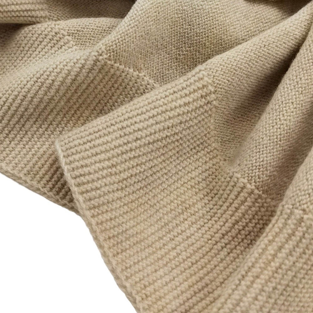 Freckle label pointelle blanket-oatmeal