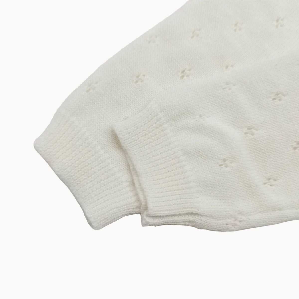 Freckle label cotton pointelle Babygrow & bonnet- white