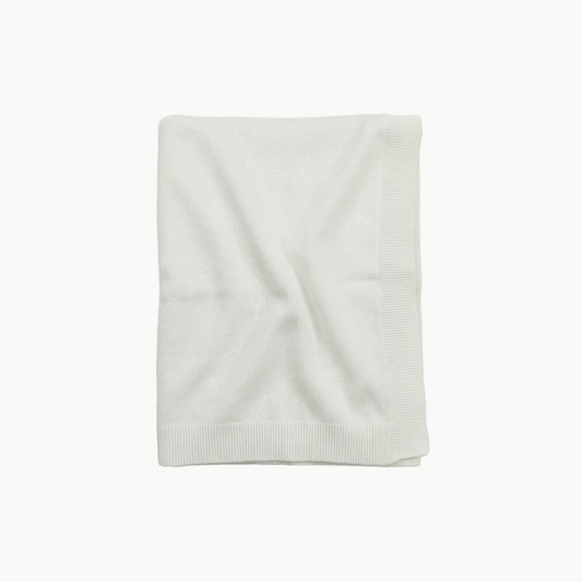 Freckle label pointelle blanket-white