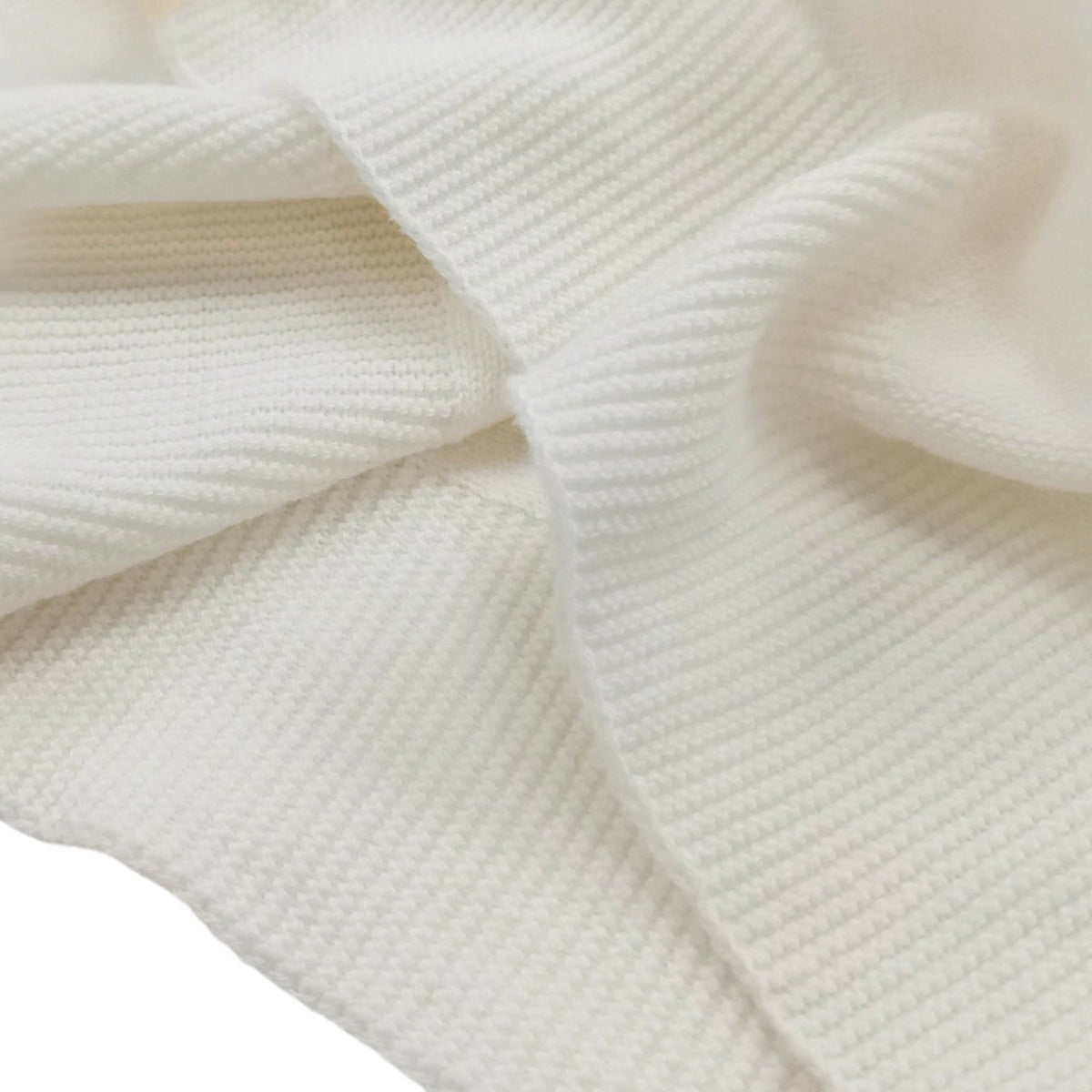 Freckle label pointelle blanket-white