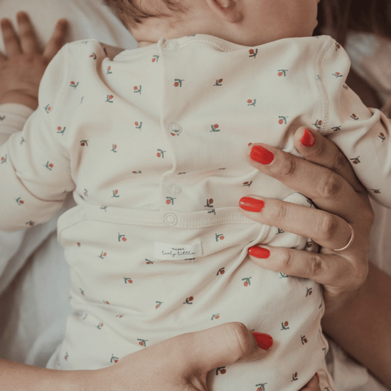 Lovely Littles Romper- mini stitch red