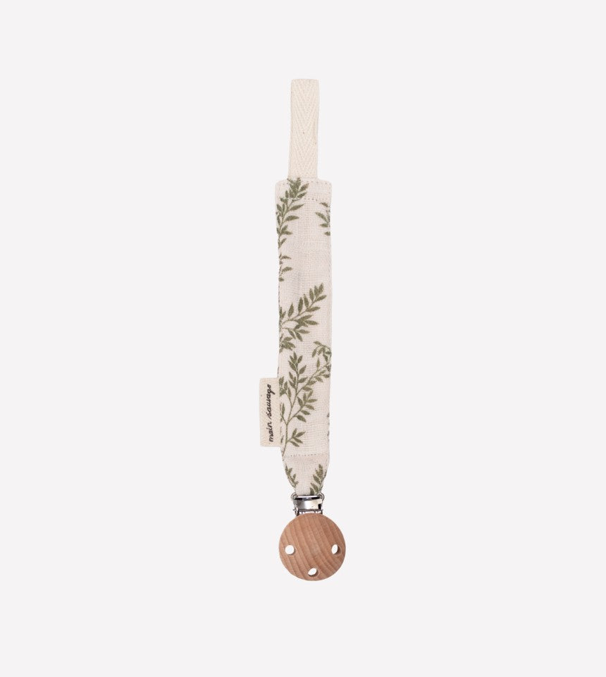 Main Sauvage Pacifier clip | bay leaves