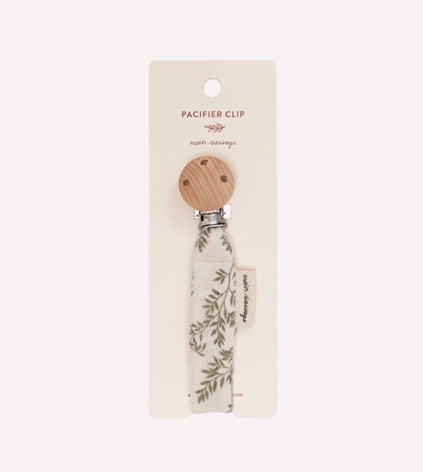 Main Sauvage Pacifier clip | bay leaves