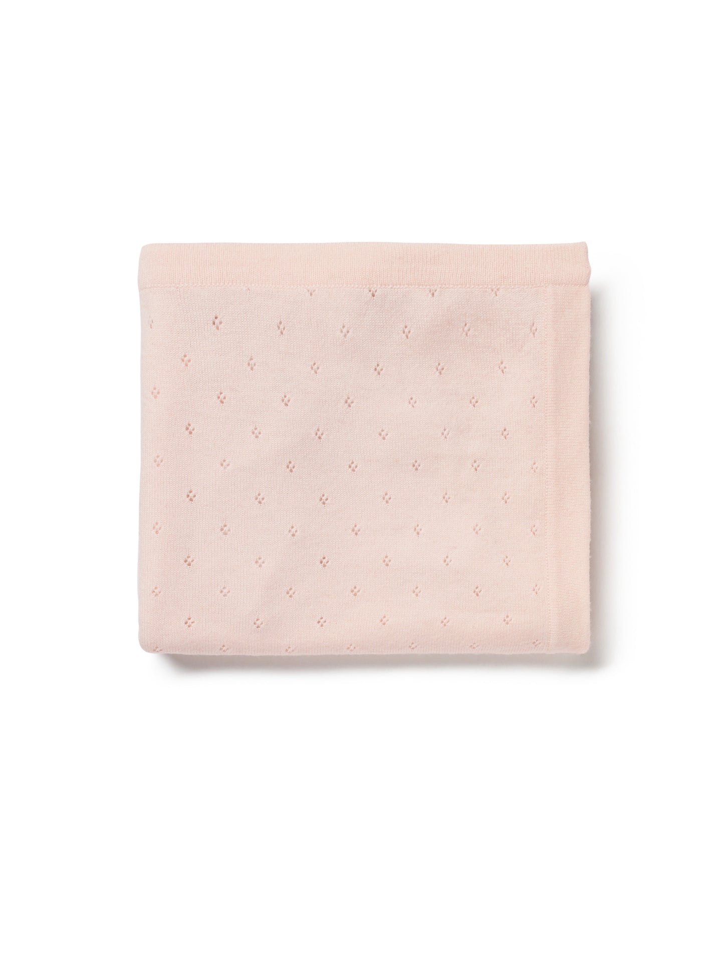 Bella Enfant cashmere/cotton pointelle blanket- rose