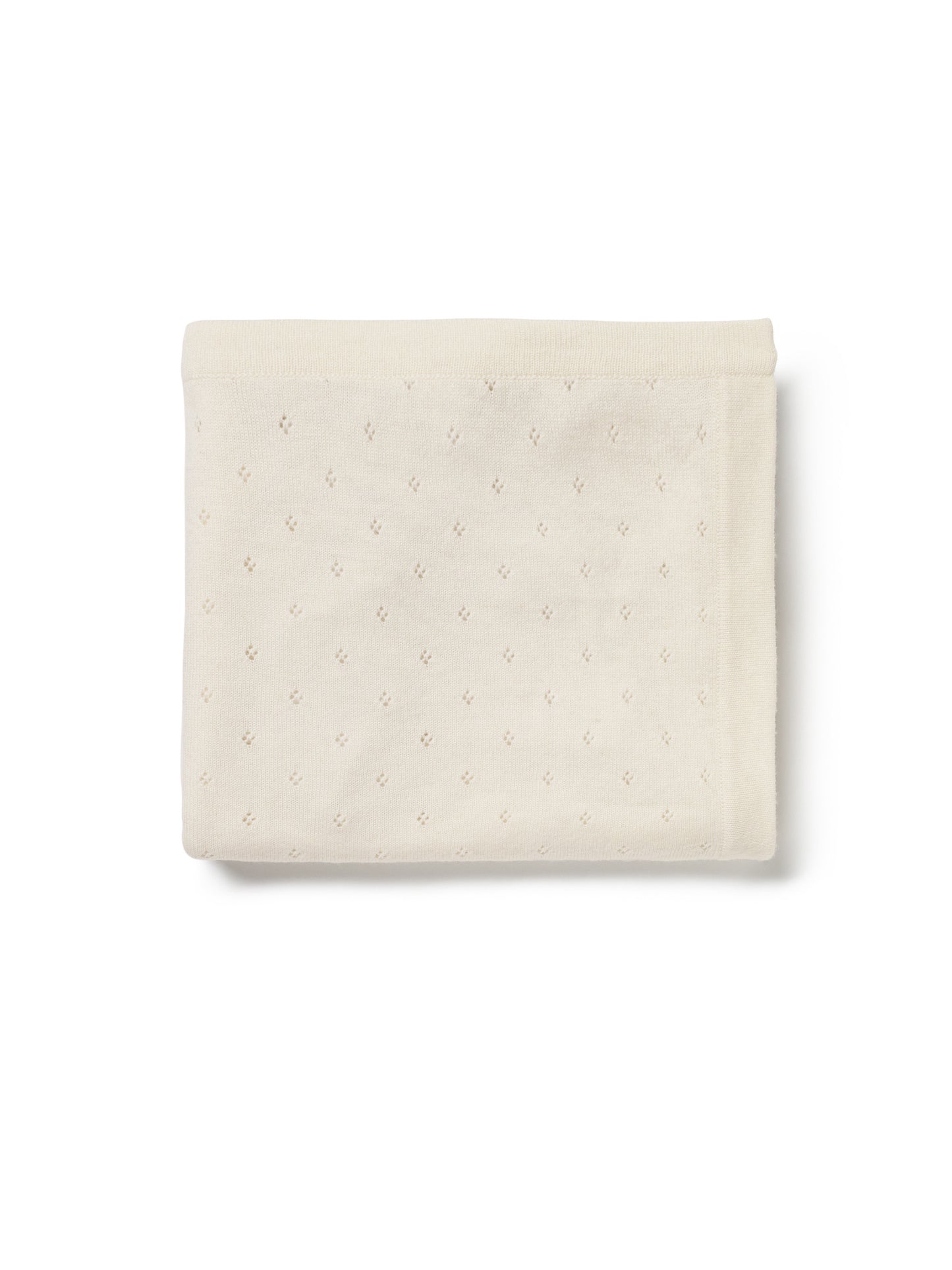Bella Enfant cashmere/cotton pointelle blanket- ivory