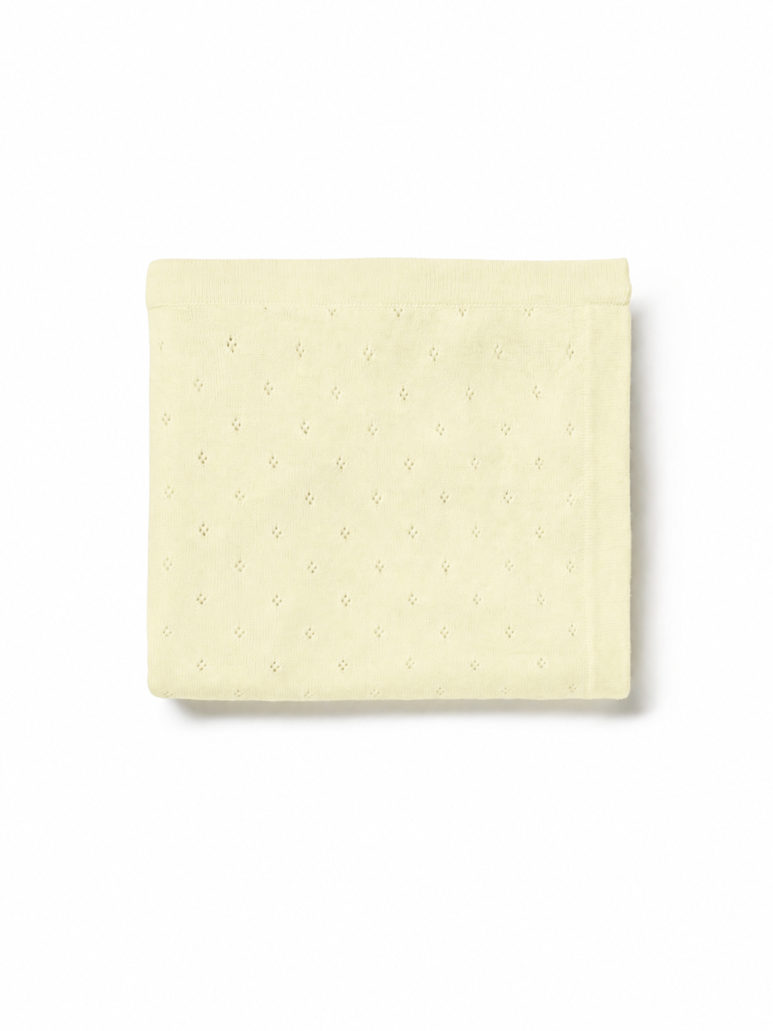Bella Enfant cashmere/cotton pointelle blanket- primrose