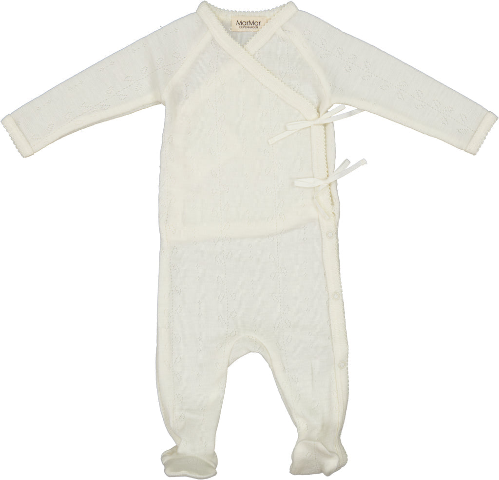 MarMar wool pointelle onesie set, natrual