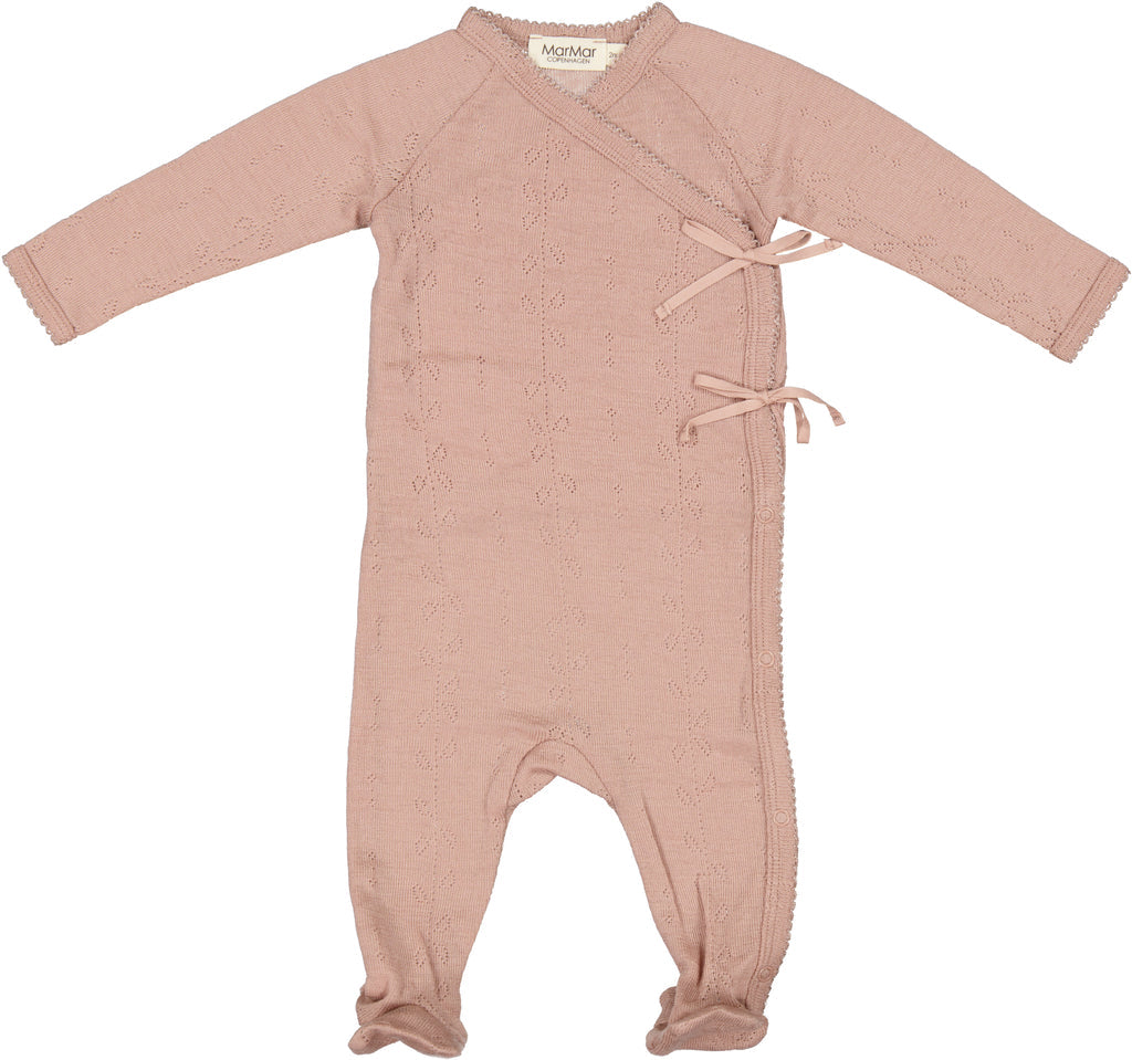 MarMar wool pointelle onesie set, burnt rose