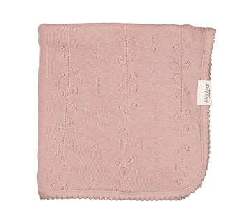 MarMar wool pointelle blanket burnt rose