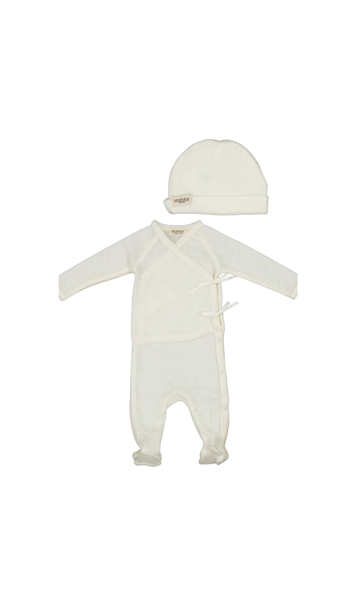 MarMar wool pointelle onesie set, natrual