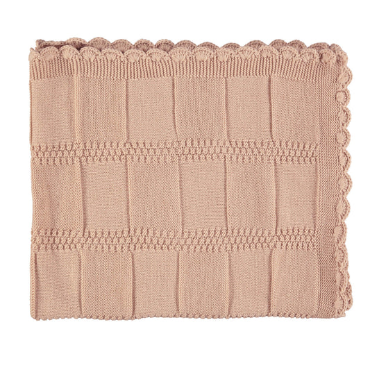 Camomile London Merino Wool Baby Blanket- Peach Blossom