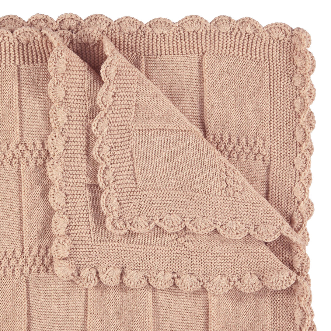 Camomile London Merino Wool Baby Blanket- Peach Blossom