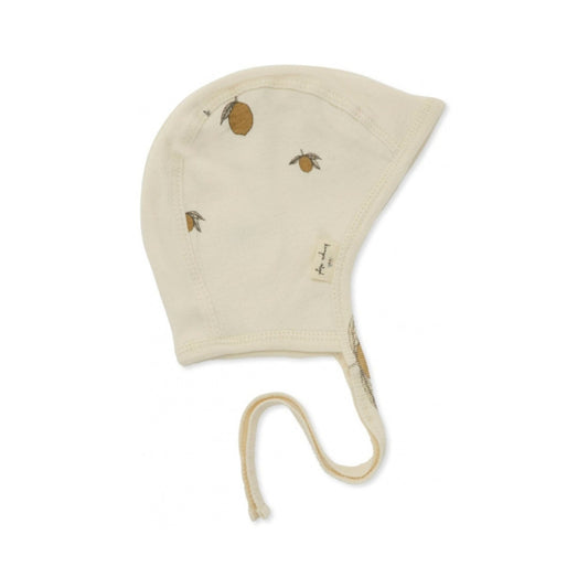 Konges Sloejd newborn helmet gots- lemon ( sold with onesie only)