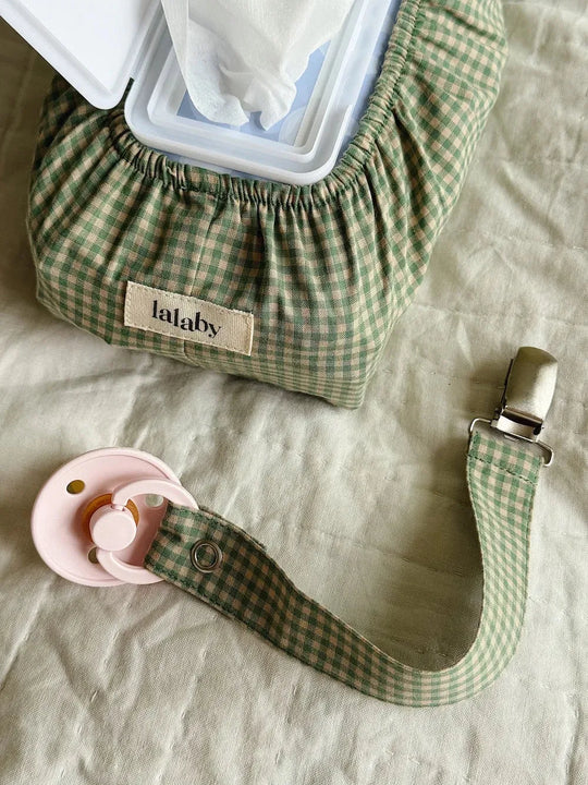 Lalaby wet wipe cover- green check