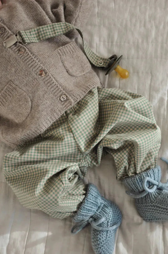 Lalaby pacifier clip green gingham