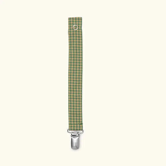 Lalaby pacifier clip green gingham