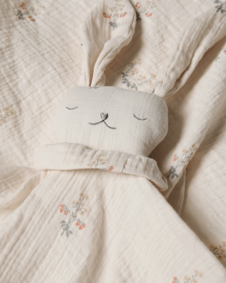 Garbo and friends La Fraise muslin bunny cuddle cloth