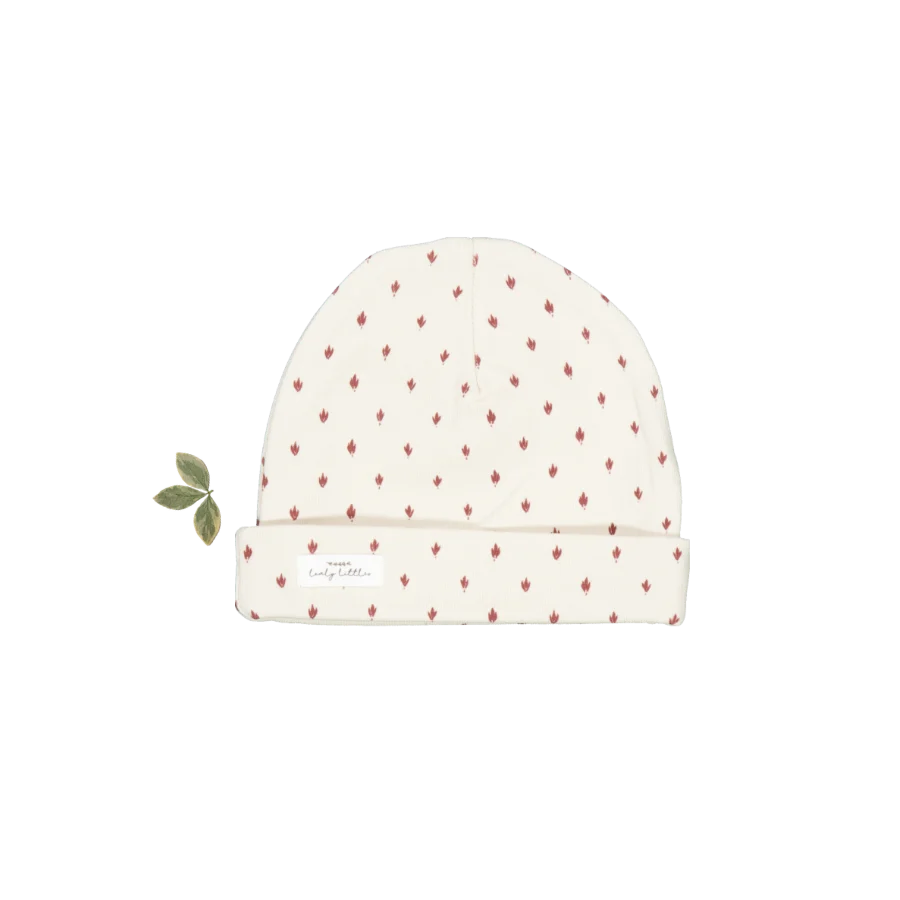 Lovely Littles Burgundy Damask matching hat