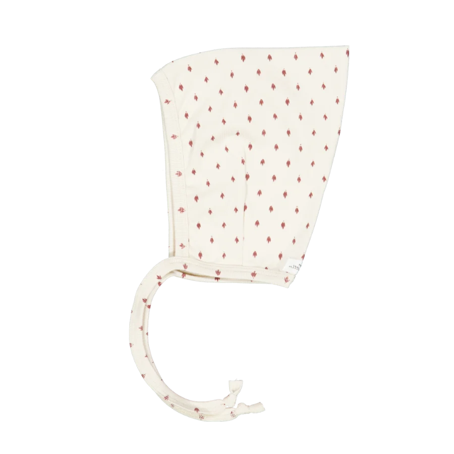 Lovely Littles Burgundy Damask matching bonnet