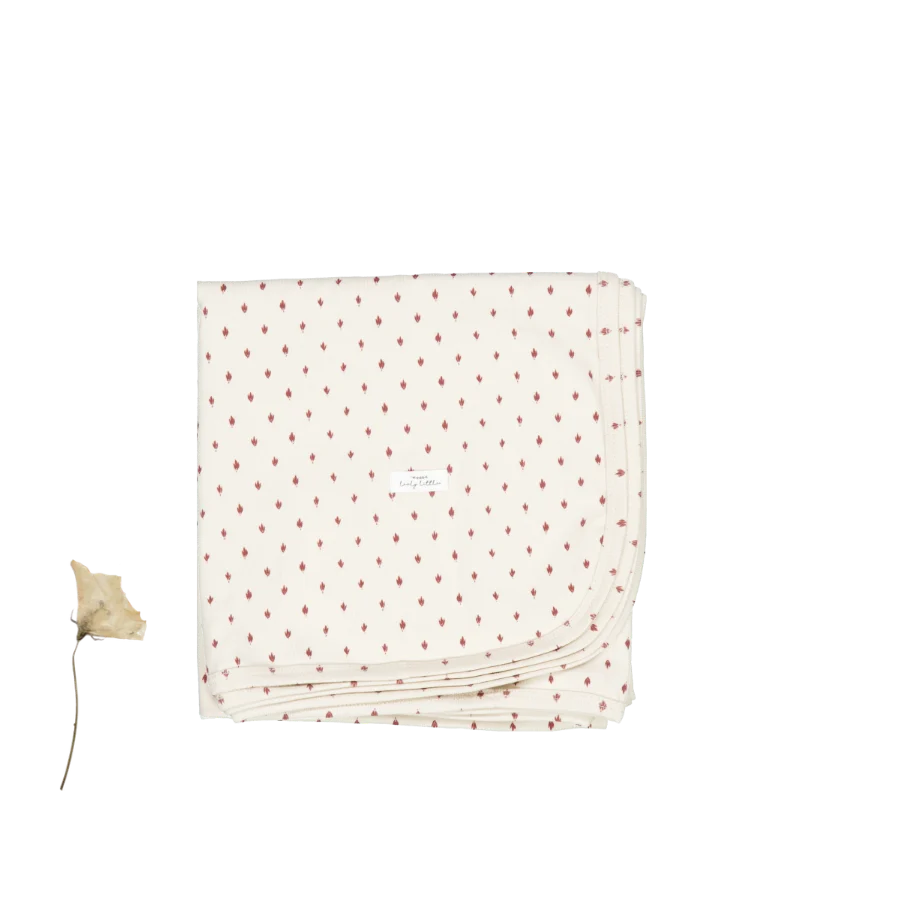 Lovely Littles Printed Blanket in Burgundy Damask