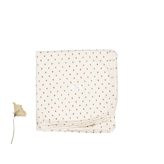 Lovely Littles Printed Blanket in Burgundy Damask