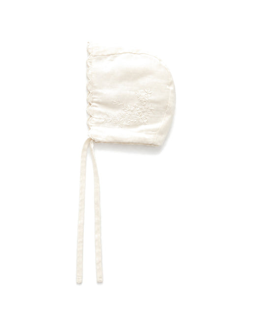Freckle Label embroidered cotton bonnet