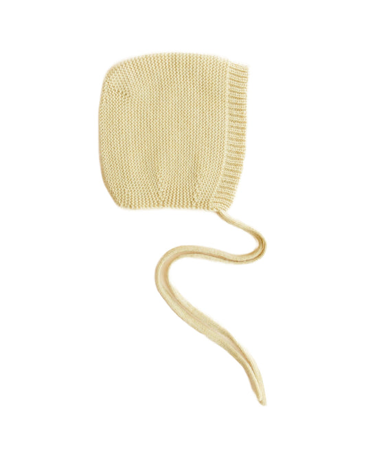 Hvid Bonnet- light yellow on white