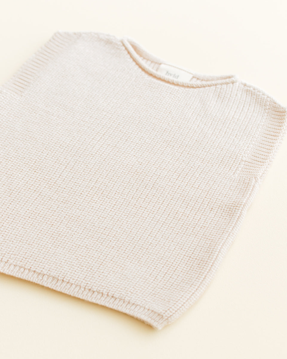 Hvid Harvey vest in cream – merino wool baby vest – photo 2