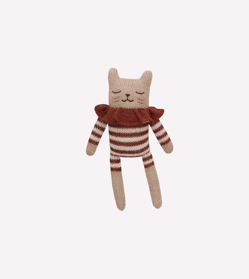 Main Sauvage Kitten knit toy |  sienna striped romper