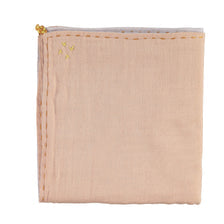 Camomile London Double Layer Reversible Swaddle Blanket - Peach Blossom and Ash