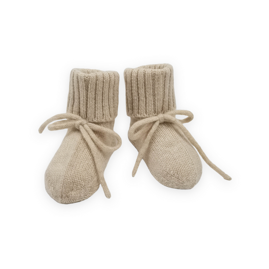 My Little Freckle cashmere booties- apricot