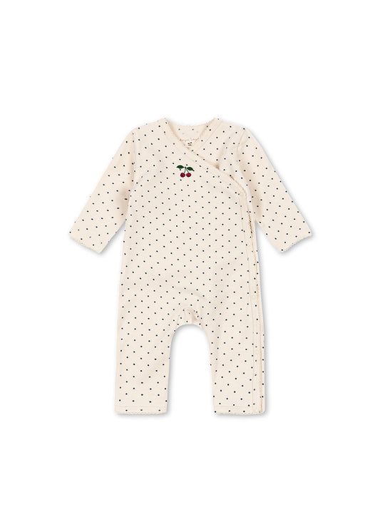 Konges Sloejd Basic Newborn Onesie in Blue Dot