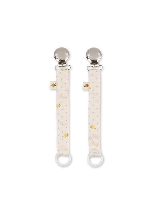 Konges Sloejd pacifier clip in Lemon Dot, sold individually