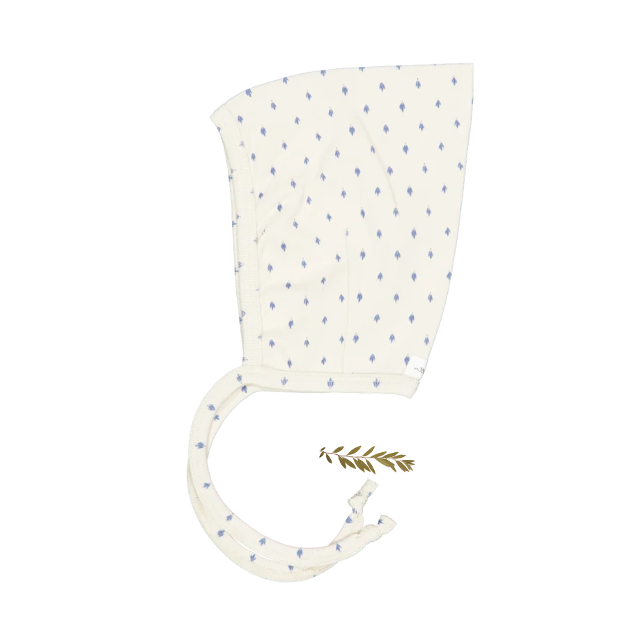 Lovely Littles Blue Damask matching bonnet