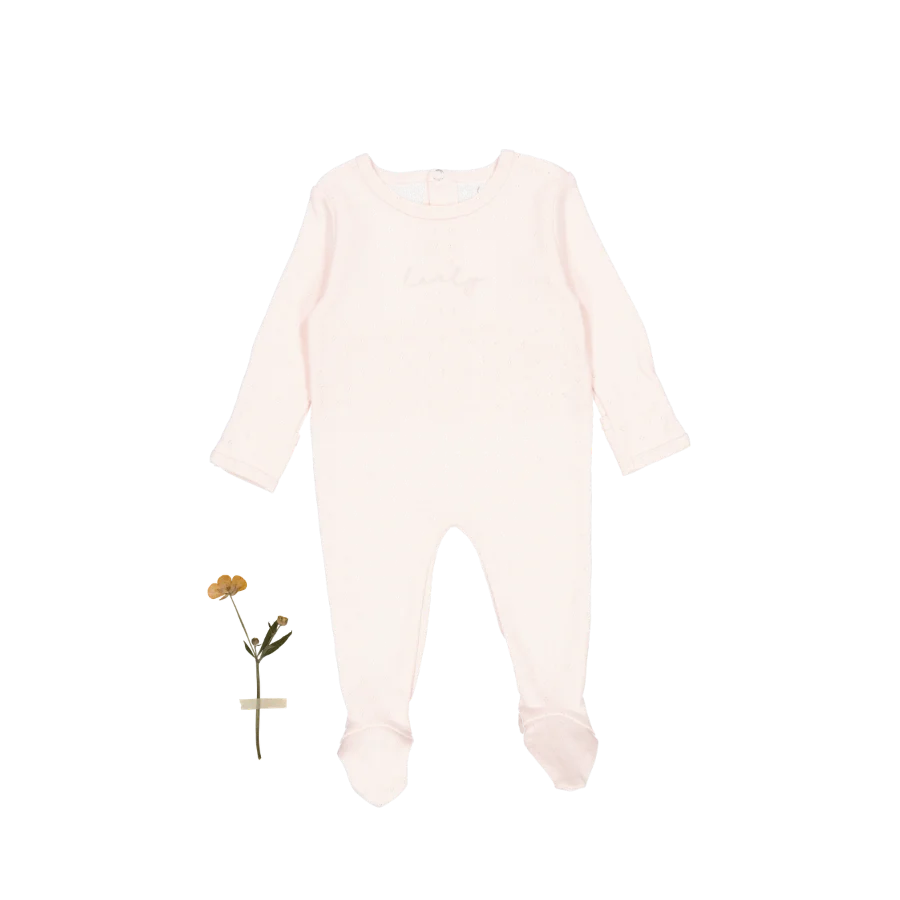 Lovely Littles Pointelle Romper & Hat in Tea Rose