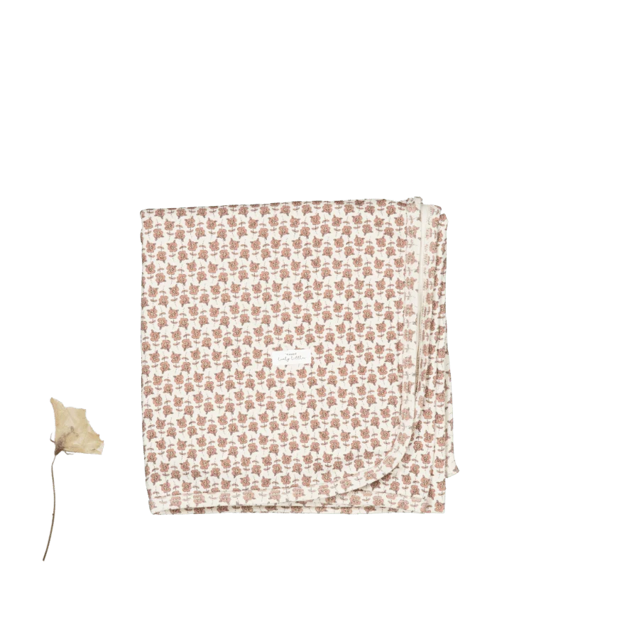 Lovely Littles Printed Blanket in Rose Willow