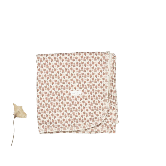 Lovely Littles Printed Blanket in Rose Willow