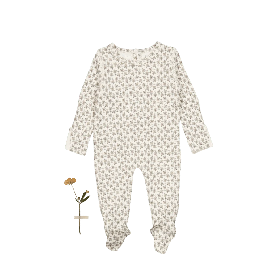 Lovely Littles Printed Romper in Green Willow