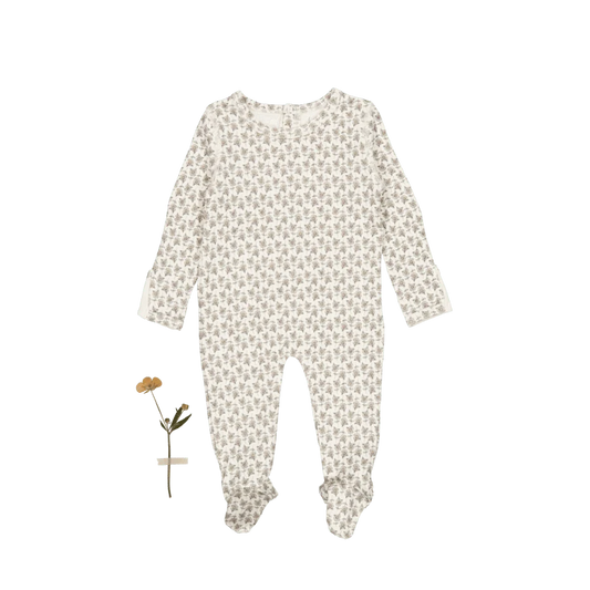 Lovely Littles Printed Romper in Green Willow