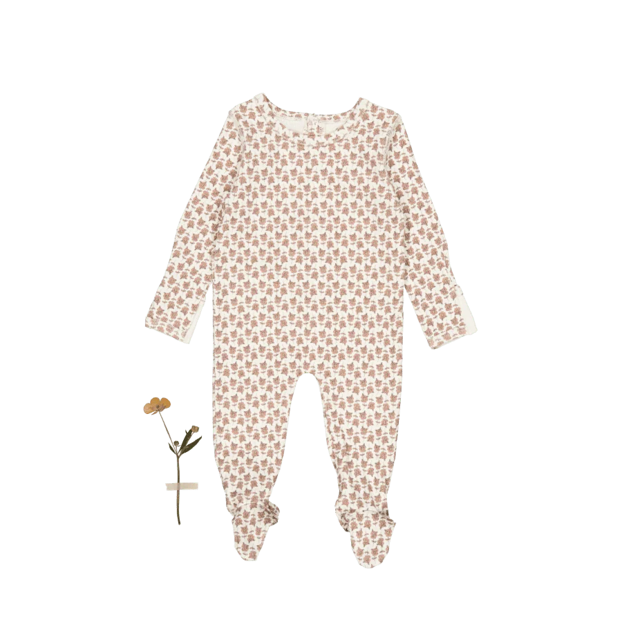 Lovely Littles Printed Romper in Rose Willow