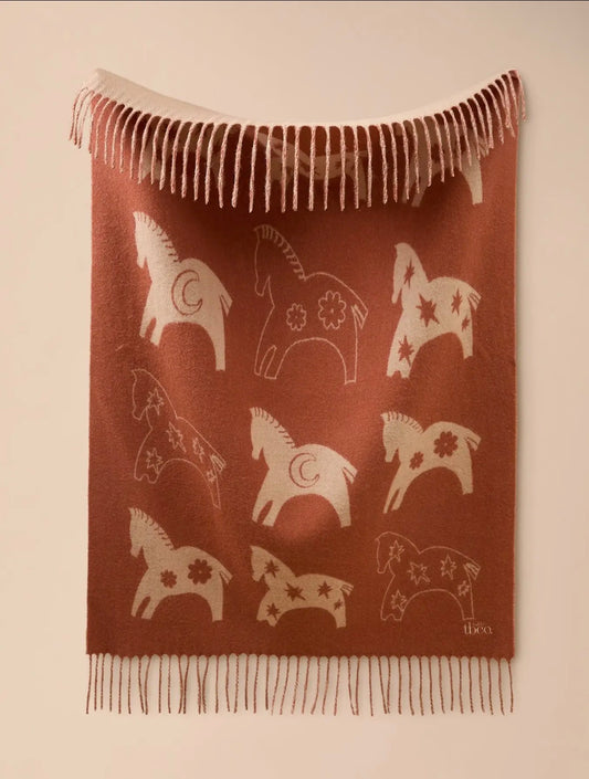 TBco Rust Gallop lambswool baby blanket