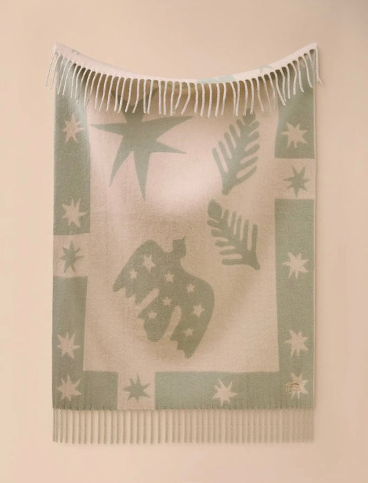 TBco Sage Folk lambswool baby blanket