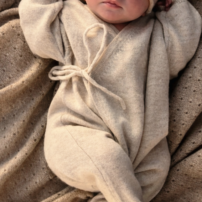 Freckle Label Almond Cashmere Babygrow